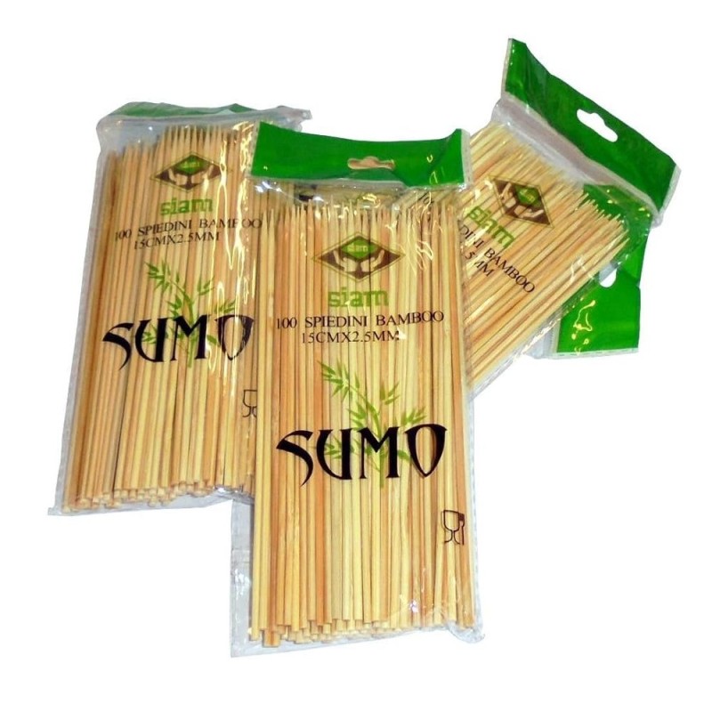 100 Spiedini In Bamboo Naturale 25 cm