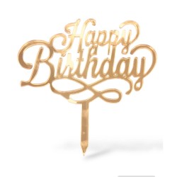 Topper Cake Plexiglass Happy Birthday