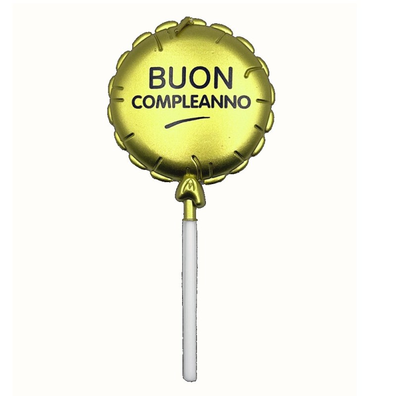 Candelina Forma Palloncino Buon Compleanno Oro