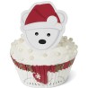 Kit Decorazioni Cupcake Orso Polare Natalizio 48 pz