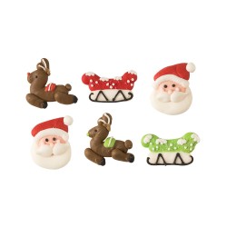 Set 6 Decorazioni In Zucchero Santa Claus