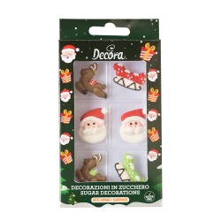 Set 6 Decorazioni In Zucchero Santa Claus