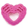 Set 4 tagliapasta cuore festonato Decora