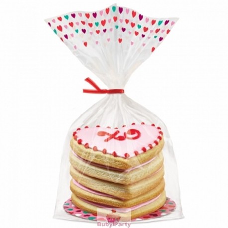 Kit 8 sacchetti vassoi e laccetto porta dolcetti San Valentino Wilton