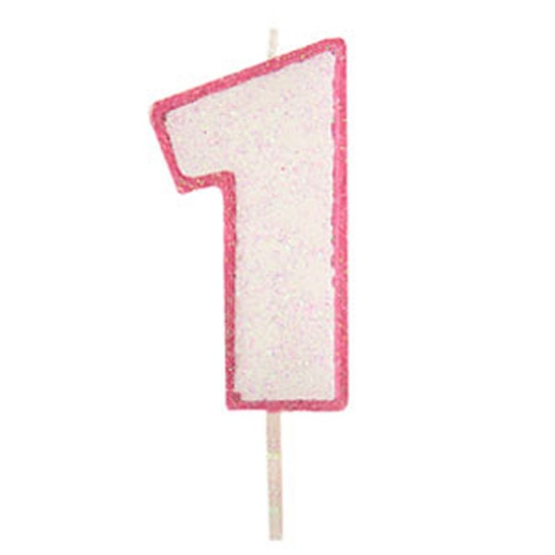 Candela Numero Glitter Rosa Per Torta Di Compleanno