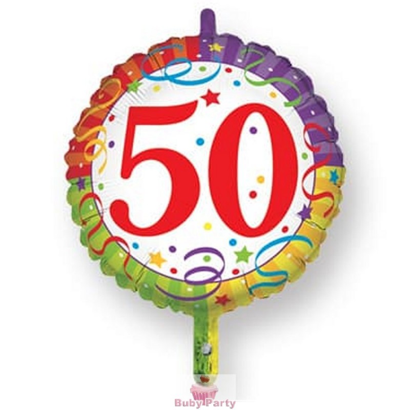 Palloncino Mylar 50 Compleanno O 45 Cm Magic Party Buby Party Store