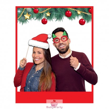 8 Photo Booth Buon Natale 20 cm