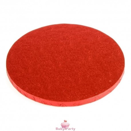 Piatto Cake Board Tondo Rosso Bordo Alto 1,2 cm